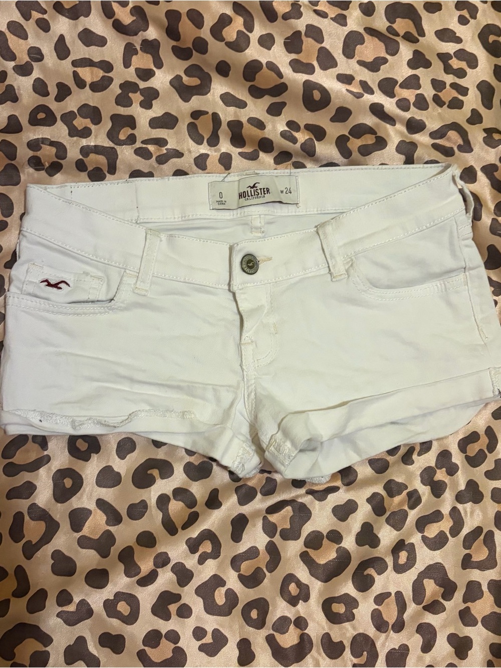 Vintage Y2k Hollister Low-Rise White Denim Shorts